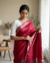 Pink silk saree